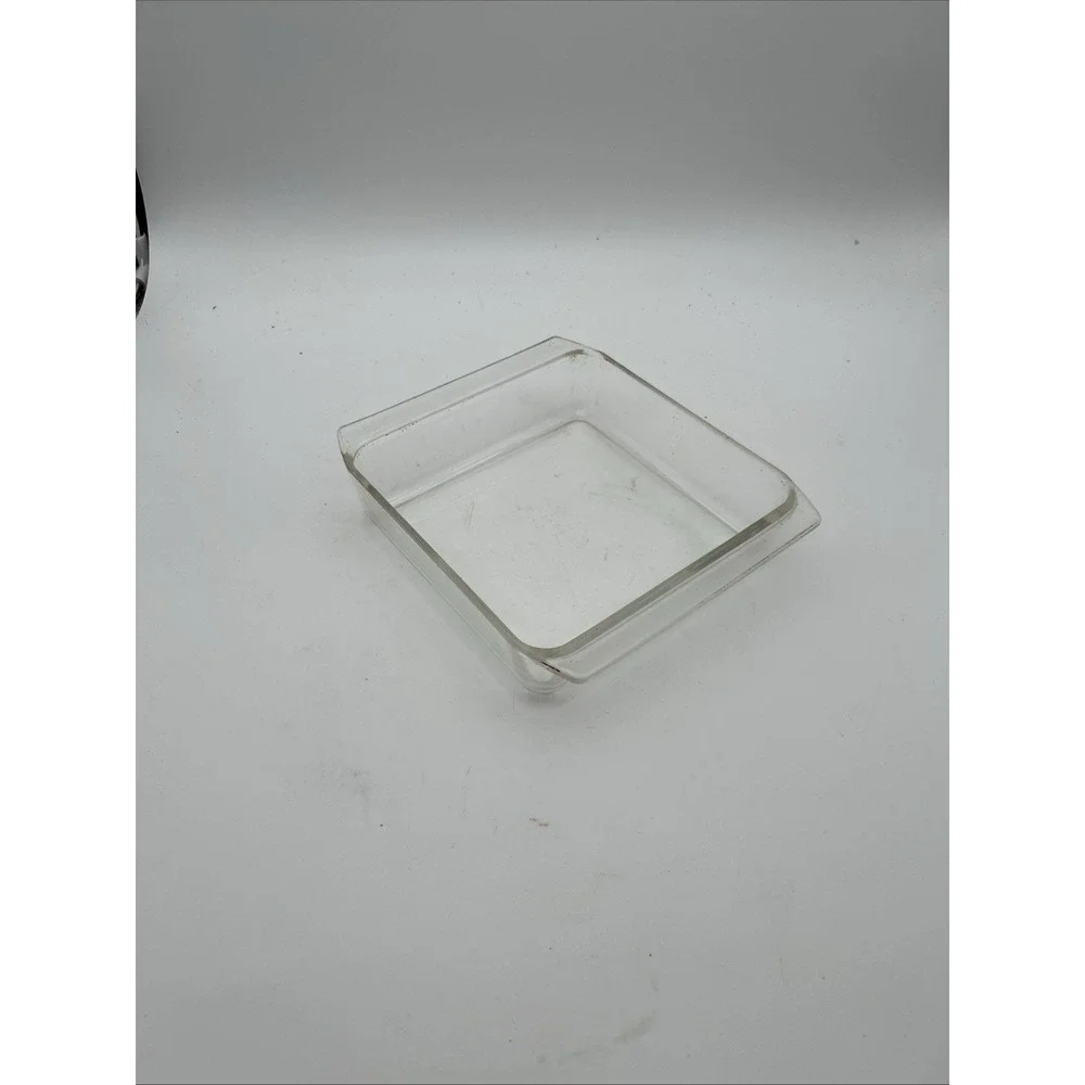 VTG Pyrex # 222 Clear Borosilicate Glass Text Block Logo 8x8x2
